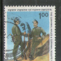 India 1987 Garhwal Riffles & Scouts Military Phila-1078 Used Stamp