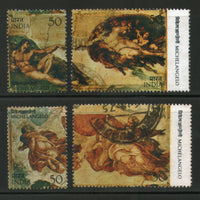 India 1975 Michelangelo Painting Art 4v Phila-647a Used Stamp Set # 819