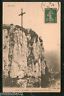 France 1919 POLIGNY - Rock and Cross Dent View Card to India as per Scan # A