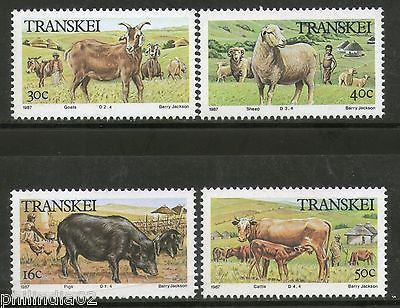 Transkei 1987 Cattle Cow Sheep Pig Goat Domestics Animal Fauna Sc 195-8 MNH #2721