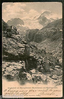 Switzerland 1906 Landscape Steingletscher Mountain Used View Post Card # 1454-9