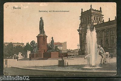 Germany 1908 Reichstag with Bismarckdenkmal Architect Used View Post Card India