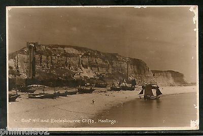 Great Britain 1935 East Hill & Ecclesbourne Cliffs Hasting View Post Card Used