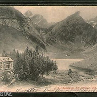 Switzerland 1906 Der Seealpsee mit altmann und säntis Lake Used View Post Card