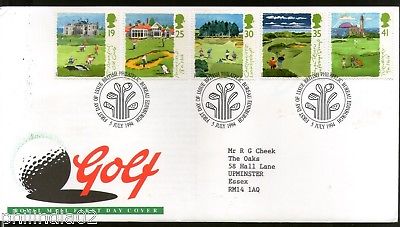 Great Britain 1994 Golf Courses St. Andrews Carnoustie Sports 5v FDC # F79