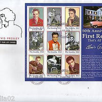 Gambia 2004 Elvis Presley First Music Record Sc 2886 Sheetlet on FDC # 10858