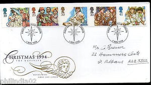 Great Britain 1994 Christmas Festival The Nativity Religion 5v FDC # 6687