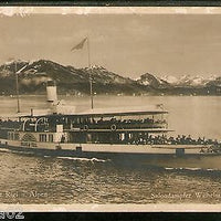 Switzerland 1934 Lucerne Mt. Rigi Lake Steamer Used View Post Card to India 14