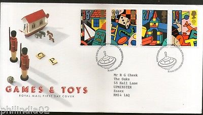 Great Britain 1989 Europa Children’s Games & Toys Top Dice Robot 4v FDC # F72