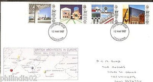 Great Britain 1987 British Architects in Europe Buildings Monuments 4v FDC #1822