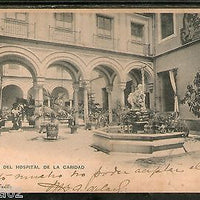 Spain 1902 Sevilla Patio Charity Hospital Hauser & Menet Used View Post Card #90