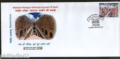 India 2016 National Heritage Maharaja Agrarsen ki Baoli Step Well Sp Cover #6592