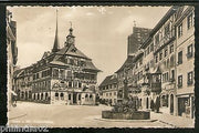 Switzerland 1938 Stein Town Hall Square Used View Post Card to India # 1454-36