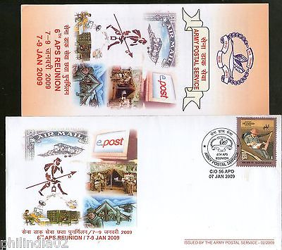 India 2009 Army Postal Service Reunion Computer Coat of Arms APO Cover # 18097C