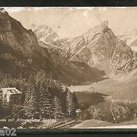 Switzerland 1916 Seealpsee mit altmann und säntis Used View Post Card to India 6