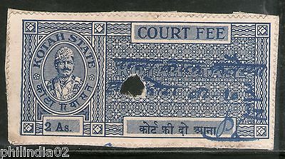 India Fiscal Kotah State 2 As Type 23 KM 231 Court Fee Stamp Used # 1924C