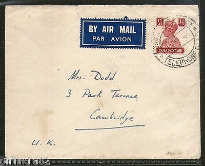 India 1940 KG VI 12As Stamp on Cover to England # 1452-01