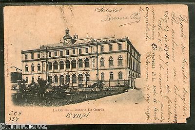 Spain 1901 Corunna Institute of Guarda Architect Used View Post Card # 1454-35