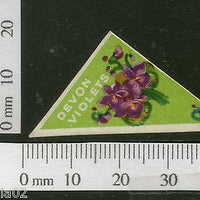 India 1950's Devon Violets French Print Vintage Perfume Label Multi-Colour #2921