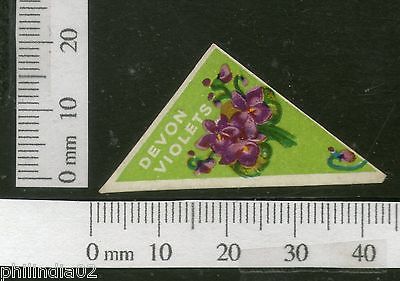 India 1950's Devon Violets French Print Vintage Perfume Label Multi-Colour #2921