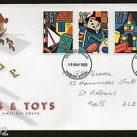 Great Britain 1989 Children's Games & Toys Art Dice Paintings 4v FDC # 6962B