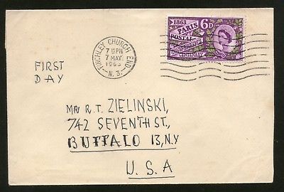 Great Britain 1963 Cent. of the 1st Intl. Postal Conf., Paris Mailed FDC # 5358