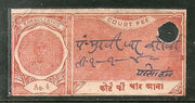 India Fiscal Karauli State 4 As King Type 20 KM 354 Revenue Stamp # 3925