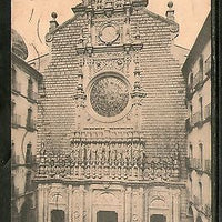 Spain 1917 Facade of the Basilica Montserrat Used View Post Card # 1454-83