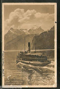 Switzerland 1934 Lake Lucerne Rotstock Steamer Used View Post Card to India 51