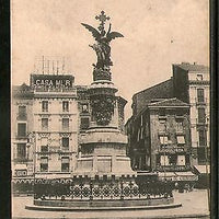 Spain 1904 Zaragoza Constitution Square Monument Used View Post Card # 1454-69