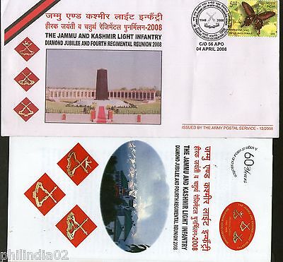 India 2008 Jammu & Kashmir Light Infantry Regimental Reunion APO Cover+ Brochure