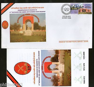 India 2006 Battalion Jammu & Kashmir Light Infantry Coat of Arms APO Cover 6565