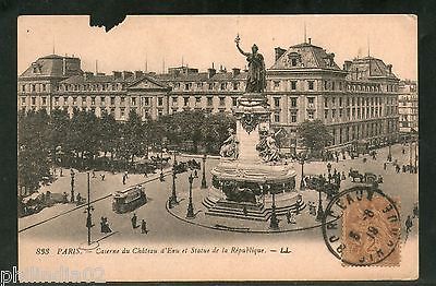 France 1919 PARIS - Barracks and Statue of the Republic View Card to India