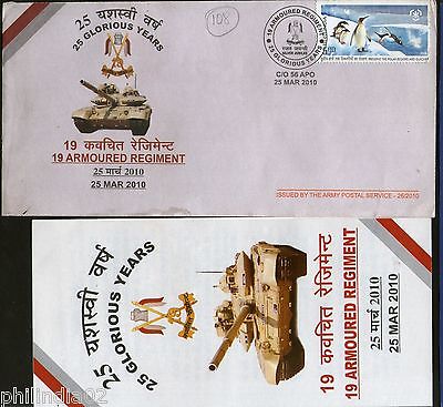 India 2010 Armoured Regiment Military Coat of Arms APO Cover # 7302