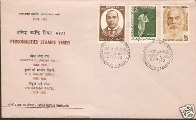 India 1973 Personalities Stamp Series Phila-694-96 FDC