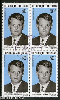 Chad 1969 Robert F. Kennedy Apostle of Non-Violence Sc C55 BLK/4 Cancel # 12886B