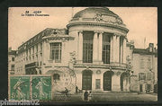 France 1919 AGEN-The Theatre Ducourneau Art View Card to India as per Scan